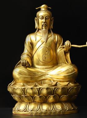 黄铜祖师爷摆件杨筠松铜像风水祖师杨公仙师杨药松宗师佛堂摆件