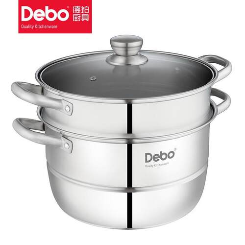 Debo德铂DEP-773索菲特蒸锅304不锈钢双层蒸汤锅蒸笼28cm