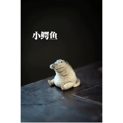 宜兴紫砂茶宠小鳄鱼摆件手工大鳄可养仿真茶道