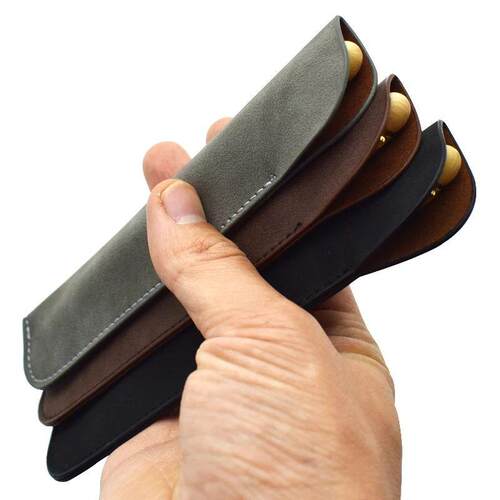 Soft Pencil Case Holder For One Pen PU Leather Pencilcase Wr