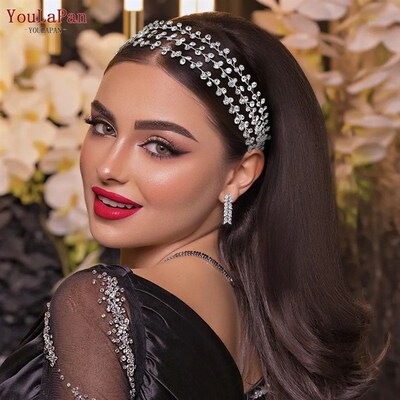 YouLaPan Forehead Headpiece for Bridal Rhinestone Wedding He