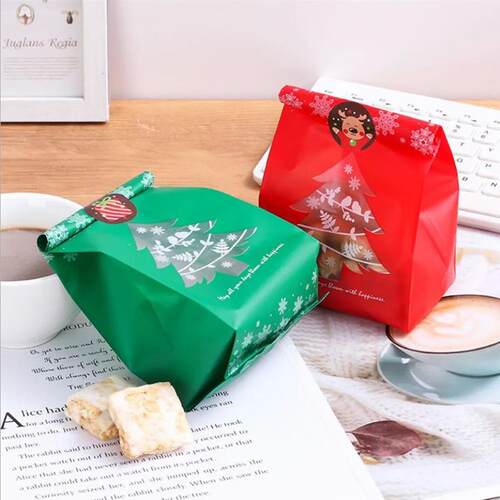 50/100pcs Snowflake Christmas Tree Gift Bags Merry Christmas