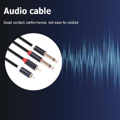 Dual RCA Male to Dual 6.35mm Jack Male Audio Cable for