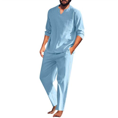 Men's beach style cotton linen suit 男士沙滩风棉麻套装