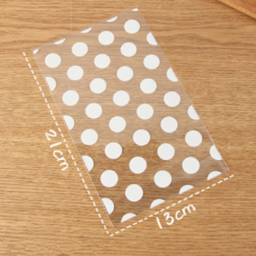25/100Pcs Transparent Candy Biscuit Popcorn Bags White Wave