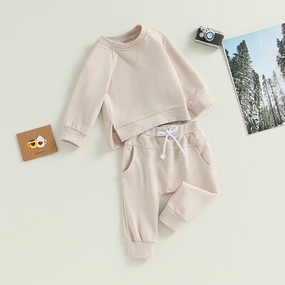 gren 0-3Years Toddler Baby Boys Fall Outfits Solid Color Cre