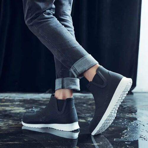 Rain Boots Mans Rubber Boots Fashion Ankle Boots Work Garde