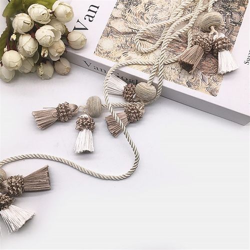 米色小挂球窗帘装饰绑带球绑绳窗饰配件辅料纱帘束带扎带辅料