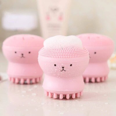 Slcone Face Cleansng Brush Facal Deep Pore Skn Care Scrub Cl