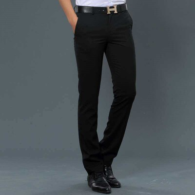 Western Pants Mens Slim-fit Suit Pants Business Casual Stra