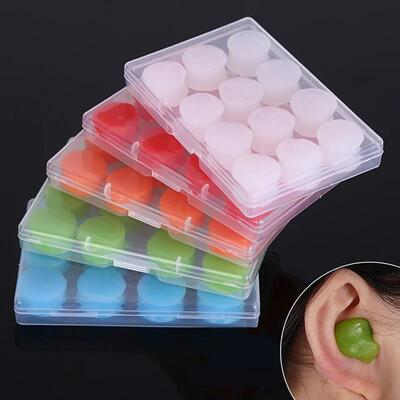 12Pcs Silicone Sleeping Ear Plugs Noise Reduction Anti Snore