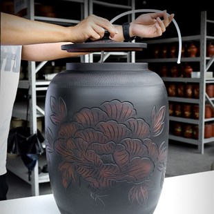 水缸陶瓷水桶纯净水桶中式 饮水抽水大号 茶桌蓄水桶储水用泡茶老式