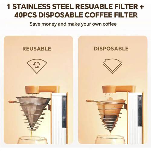Detachable One Cup Automatic Pour Over Coffee Maker Portable