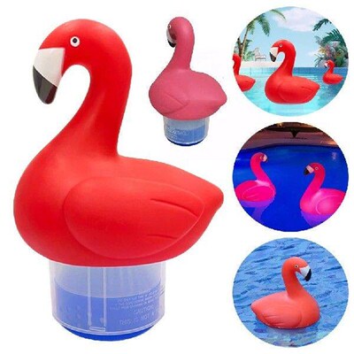 Solar Powered Flamingo Chlorine Floater PVC Pool Chlorine