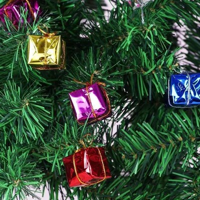 12pcs Mini Gift Boxes Christmas Tree Pendant & Drop Ornament