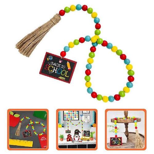 Wooden Bead Tassel String Beaded Garland with Tassels Decor