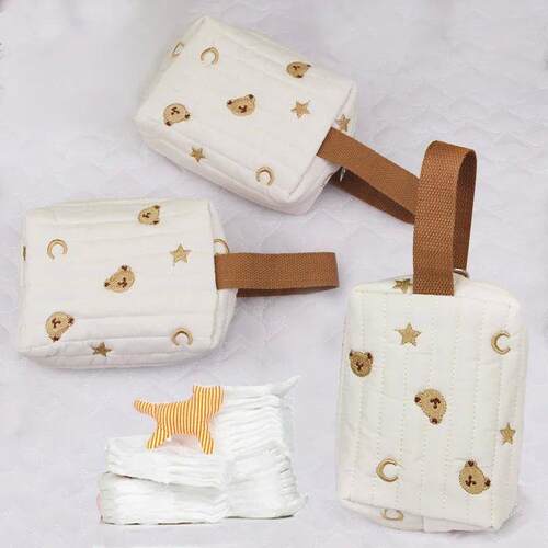 Portable Stroller Nappy Bag Quilted Baby Diaper Caddy Organi
