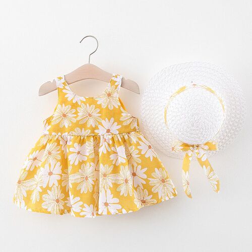A749 Summer New Baby Girl Vest Skirt Princess Dress 1234 Yea