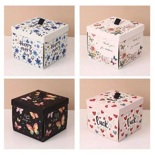 Multicolor Flying Butterfly Gift Box Enclose 4PCS