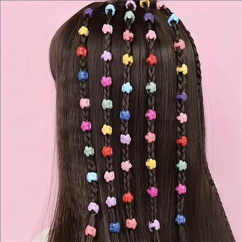 100Pcs Colorful Small Girls Hair Clips Cute Flower Star Hair