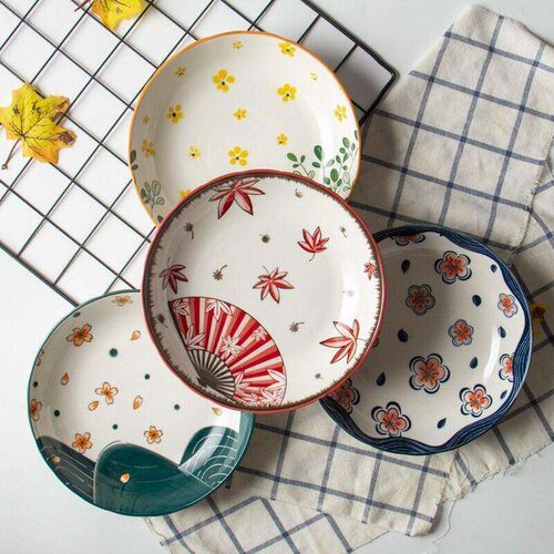 Japanese-style cartoon flower ceramic disc combination suit