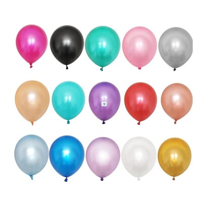 50pcs Gold White Black Pink Latex Balloons Birthday Party100