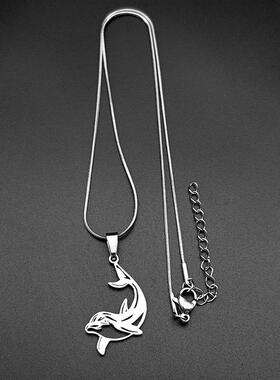 Jumping Dolphins Figure Chain For Women Men Stainless Steel