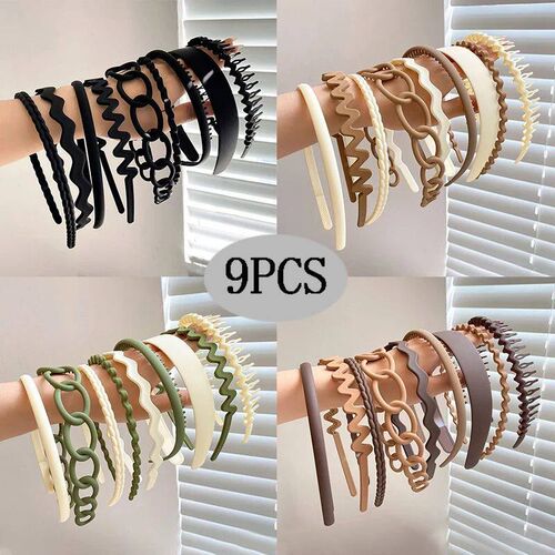 9PCS Hair Bands Set for Women Men Simple Headband Non-slip H