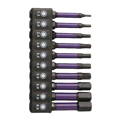 10pcs 50mm Magnetic Hex Head Screwdriver Bits H1.5 H2.5 H3