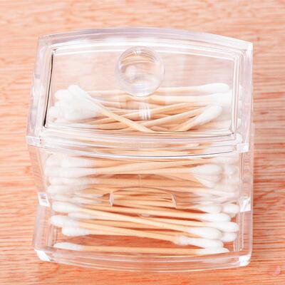 Acrylic Makeup Organizer Cotton Swabs Qtip Container Cosmeti