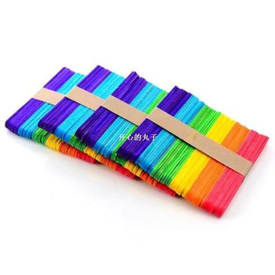 400PCS Rainbow color Wood Craft Popsicle Sticks for DIY Art