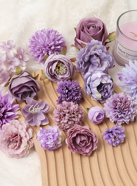 Bulk Artificial Flowers Head For Wedding Home Decor DIY Purp