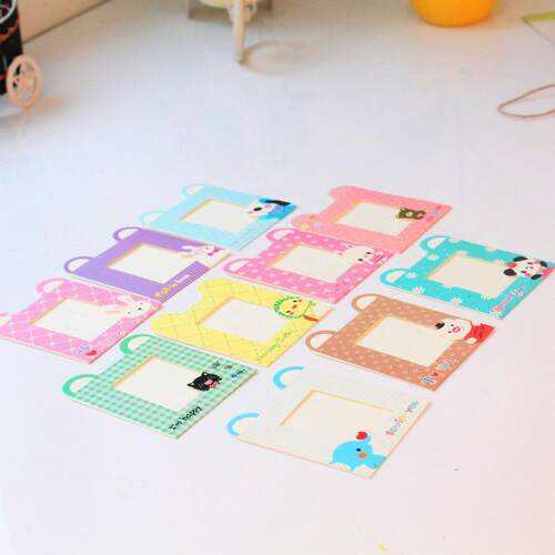 3-inch 10-piece cartoon photo frames with twine clips, moder