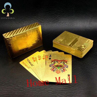 One Deck Gold Foil Poker Euros Style Plastic Poker Playing C