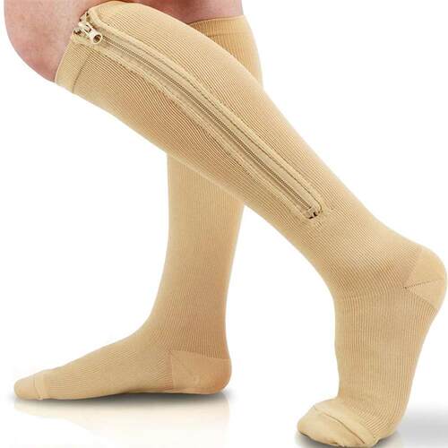 Brothock Medical Zipper Compression Socks Women Men High Ela