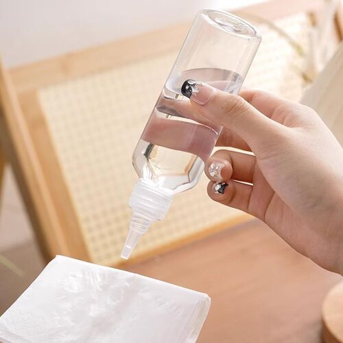 Clear pointed squeeze bottle, plastic dropper bottle, small
