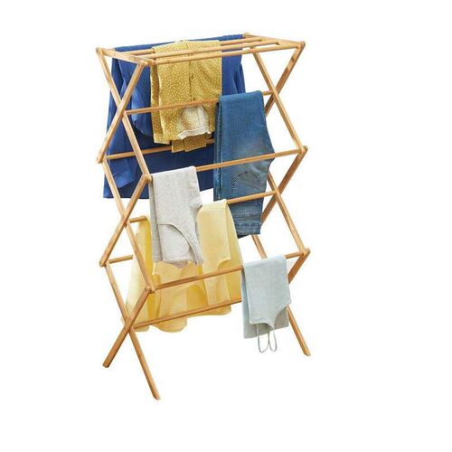 Vertical bamboo foldable towel rack drying rack-bamboo wood