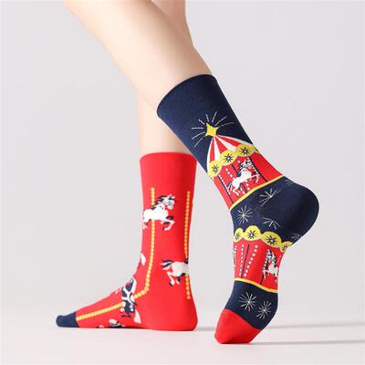 Christmas Gift New Year Socks Merry-go-round Couple Socks