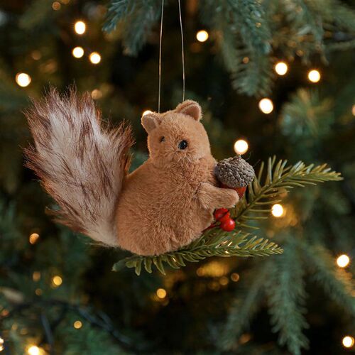 Cute Plush Squirrel Pendant Hanging Christmas Tree Decoratio