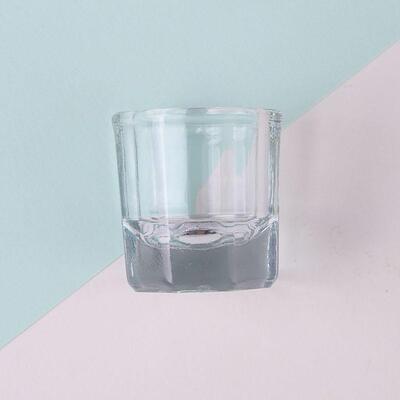 Crystal Glass Powder Liquid Nail Cup Dappen Dish Lid Bowl Cu