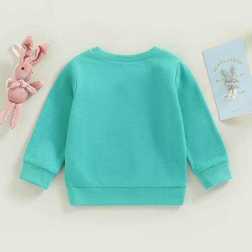 Easter Toddler Girls Boys Sweatshirts Eggs Letter Print Long