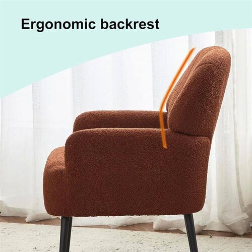 Modern Accent Single Sofa Chair,Lamb Fabric Upholstered Com