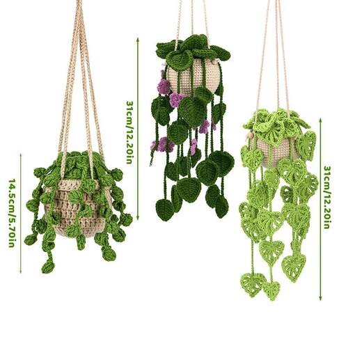 KRABALL Crochet Hanging Plant Kit With Instruction Easy Hand