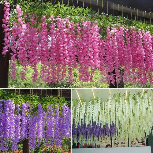 Christmas decoration wisteria artificial flower hanging garl