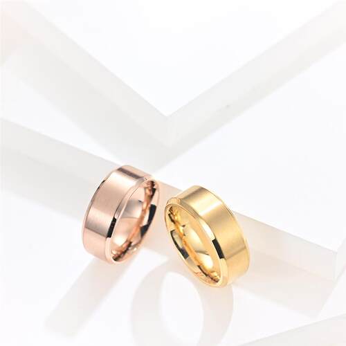 8MM matte brushed titanium steel ring vacuum plating color c