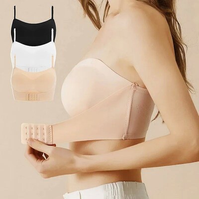 Invisible Strapless Bra For Women Wireless Push Up Non Slip