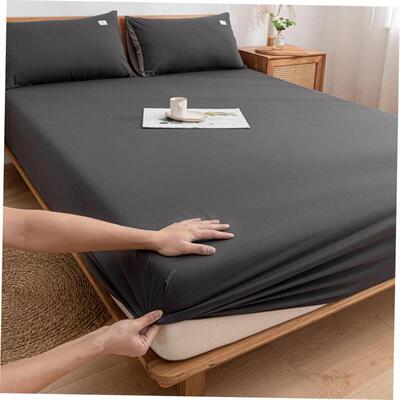 soft bed sheets fitted sheet cotton set 床垫套 纯色床笠床单