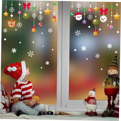 Christmas Window flower stickers Glass electrostatic sticker