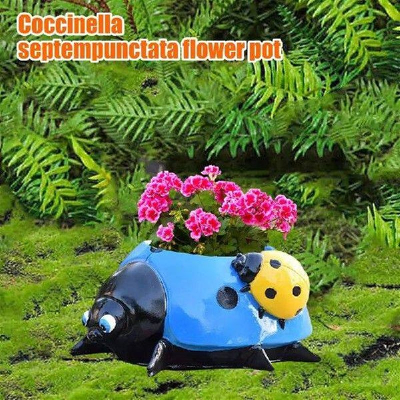 Ladybug Flower Pot Decor Seven-Star Ladybug Cute Animal图片