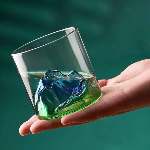 Japanese Whisky Glass Cup 3D Mountain Water Glass Glacier Mu